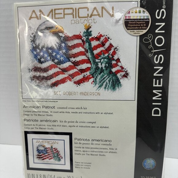 Dimensions American Patriot Counted Cross Stitch 10"X 8 "  Kit Needlework - Picture 1 of 5